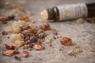 Botanical Perfume Roll-On lying on its side