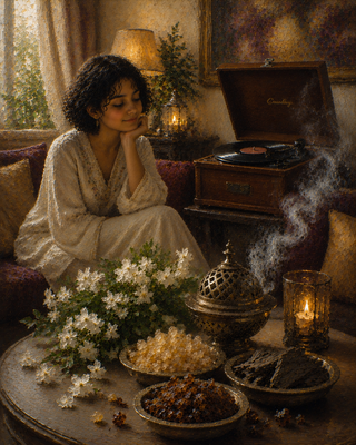 a girl listening to music