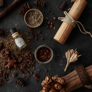 Spices and Resins on a table