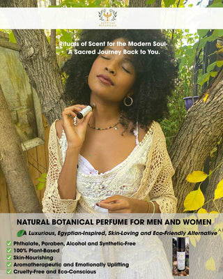 Woman holding an essential oil roll-On