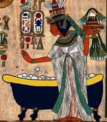 Egyptian hieroglyphic of a person in front of a bathtub