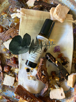 Galbanum, Frankincense, Myrrh, Cedarwood, Juniper Berries, and Cinnamon Pharaonic Healing Essential Oil Blend Roll-On
