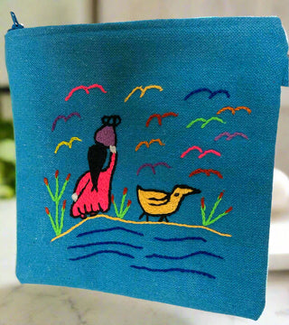 Sky Blue Female Farmer (Fallāḥa) Working Pouch