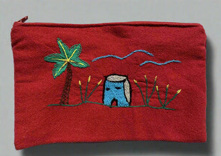 Red Mudbrick Hut and a Palm Tree Pouch