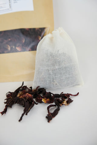 Egyptian Hibiscus Tea with Reusable Cotton Tea Bags