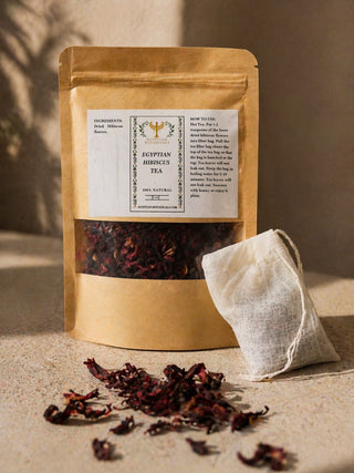Egyptian Hibiscus Tea with Reusable Cotton Tea Bags