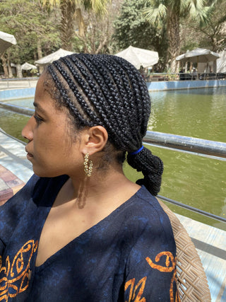 Granulated Brass Big Hoop Earrings