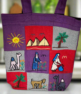 Small Purple Patchwork Tote Bag